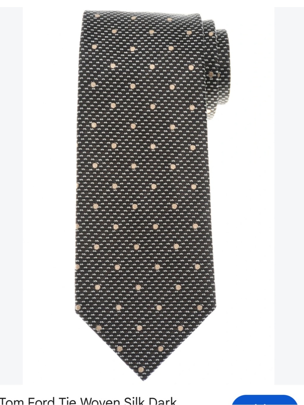Tom Ford Men's Black and White Polka Dot Houndstooth Tie